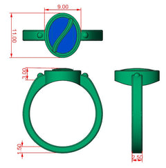 9ct Rose Gold Ladies Ashes Memorial Ring.