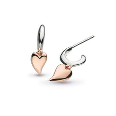 Kit Heath Desire Kiss Blush Mini Heart Hoop Drop Earrings