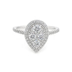1.04ct Laboratory Diamond Pear Shaped Halo Cluster Ring