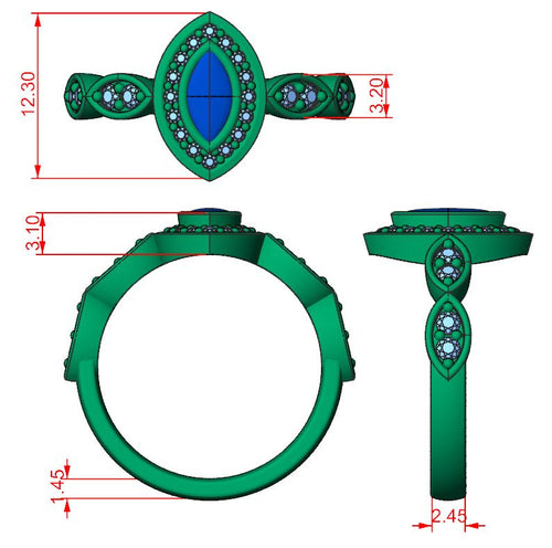 Sterling Silver Ashes and Cubic Zirconia Memorial Ring