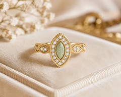 9ct Yellow Gold Ashes and Cubic Zirconium Memorial Ring