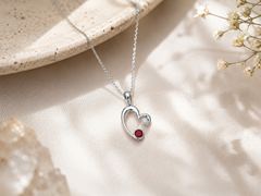9ct White Gold Ashes Memorial Heart Pendant