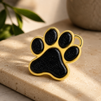 9ct Yellow Gold Ashes Paw Print Memorial Pendant