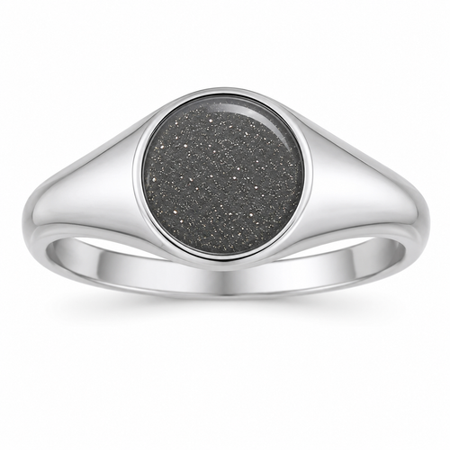 Unisex Silver Ashes Memorial Ring