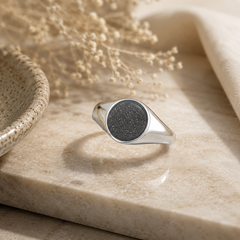 Unisex Silver Ashes Memorial Ring