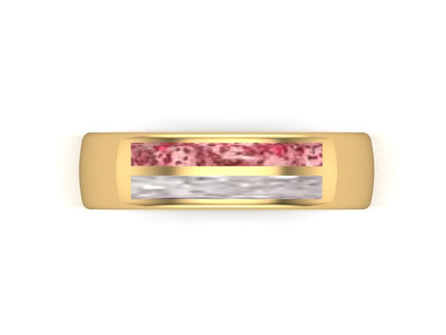 Gents 9ct yellow gold Ashes to glass cremation Ring