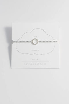 Estella Bartlett "Love" Louise CZ Circle Bracelet