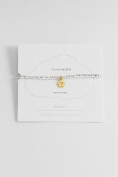 Estella Bartlett "You're The Best" Sienna Flower and Heart Bracelet