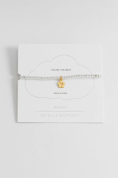 Estella Bartlett "You're The Best" Sienna Flower and Heart Bracelet
