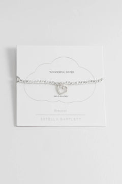 Estella Bartlett "Wonderful Sister" Doodle Heart Bracelet