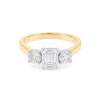 Emerald and Brilliant Cut 2.00ct Certified Diamond ring