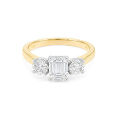 Emerald and Brilliant Cut 2.00ct Certified Diamond ring