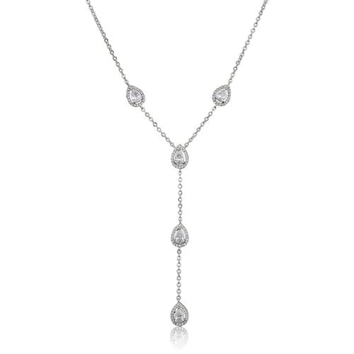 Mabel Halo Pears Crystal Bridal Necklace