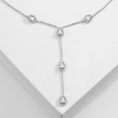 Mabel Halo Pears Crystal Bridal Necklace