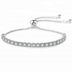 Clementine Crystal Draw String Bridal Bracelet