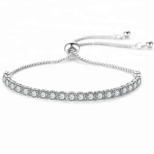 Clementine Crystal Draw String Bridal Bracelet