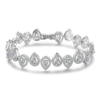Jocosa Pear Halo Crystal Bridal Bracelet
