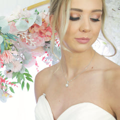 Odette Pearl & Crystal Stud Earrings and Necklace Set