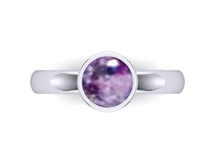 9ct White Gold Ashes Round Memorial Ring