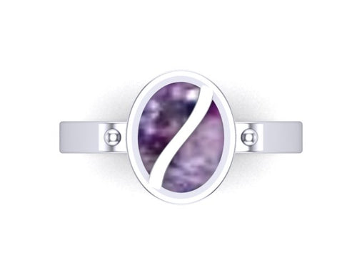 Sterling Silver Ladies Ashes Memorial Ring
