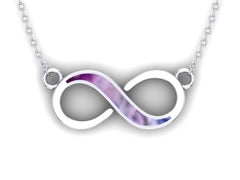 9ct White Gold Ashes Infinity Necklace.