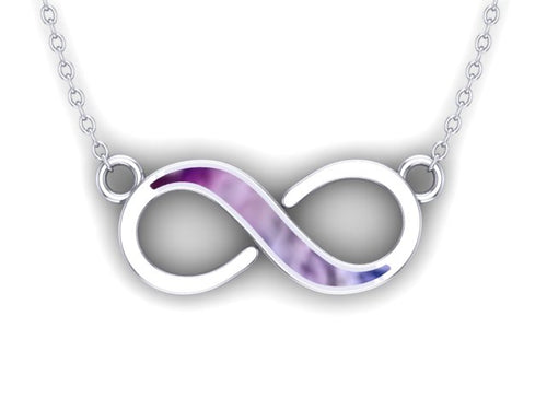 9ct White Gold Ashes Infinity Necklace.