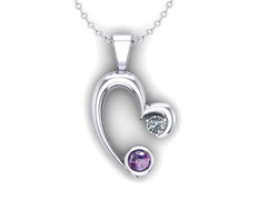 9ct White Gold Ashes Memorial Heart Pendant