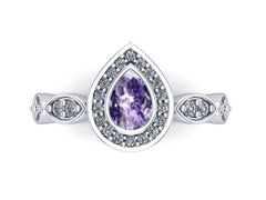 9ct White Gold Ashes and Cubic Zirconium Memorial Ring