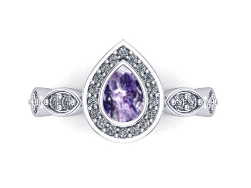 9ct White Gold Ashes and Cubic Zirconium Memorial Ring