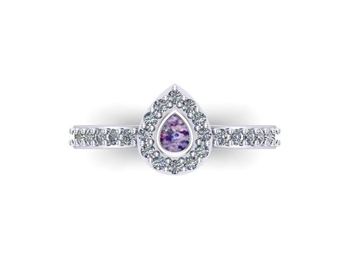 9ct White Gold Ashes and Cubic Zirconium Memorial Ring