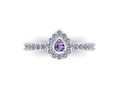 Sterling Silver Ashes and Cubic Zirconium Memorial Ring