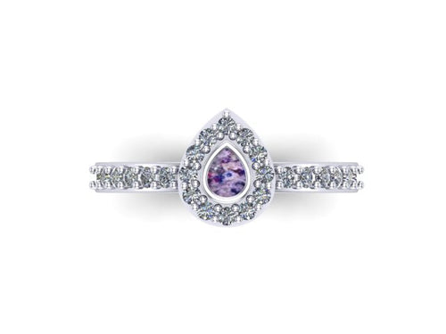 Sterling Silver Ashes and Cubic Zirconium Memorial Ring