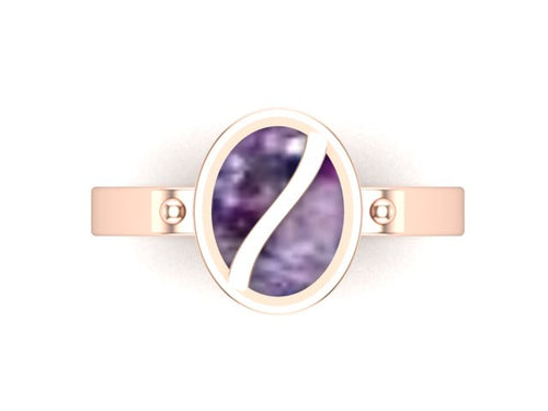 9ct Rose Gold Ladies Ashes Memorial Ring.