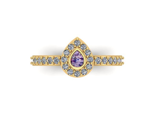 9ct Yellow Gold Ashes and Cubic Zirconium Memorial Ring