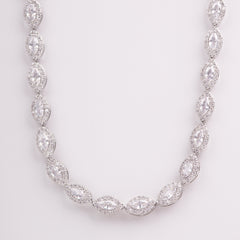 Carina Marquise Halo Crystal Bridal Necklace