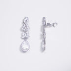 Eloise Tear Drop Halo & Marquise Crystal Bridal Clip On Earrings