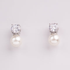 Nevya Pearl & Crystal Bridal Stud Earrings