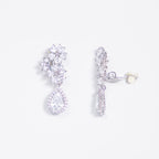 Belle Tear Drop Halo Crystals Bridal Clip On Earrings