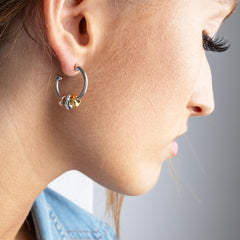 Kit Heath Coast Silver Tumble Golden Hoop Earrings