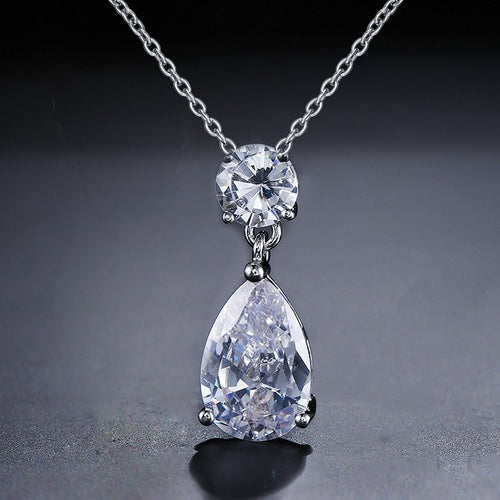 Elodie Tear Drop Crystal Bridal Necklace