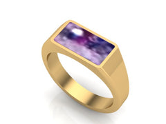 9ct yellow Gold gents Ashes Memorial Ring