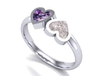 Sterling Silver Ashes Dual Heart Memorial Ring