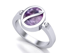 9ct White Gold Ladies Ashes Memorial Ring.