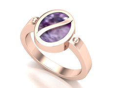 9ct Rose Gold Ladies Ashes Memorial Ring.