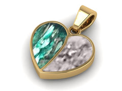 9ct Yellow Gold Duel Heart Ashes Pendant