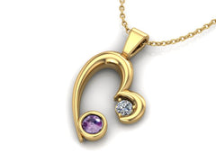 9ct Yellow Ashes Heart Memorial Pendant