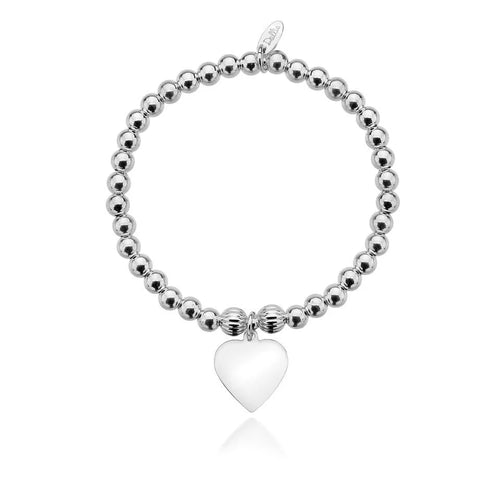 Dollie Jewellery Silver Engravable Polished Heart Bracelet