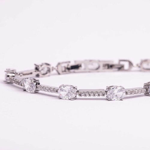 Senia Oval Crystal Bridal Bracelet