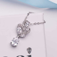 Adeline Tear Drop & Marquise Crystal Bridal Necklace