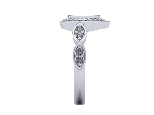 9ct White Gold Ashes and Cubic Zirconium Memorial Ring